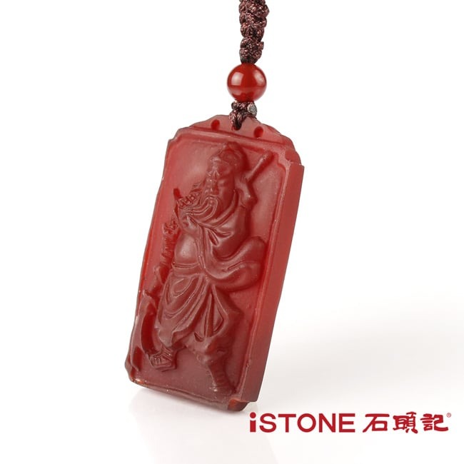 石頭記 紅玉髓關公項鍊 忠義財神◉20D012